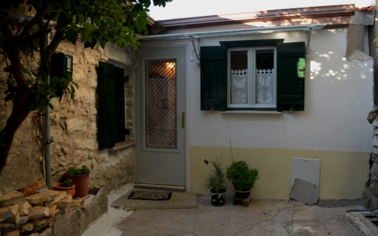 The entrance of our vacation rental house in Kavallos village, Lefkada