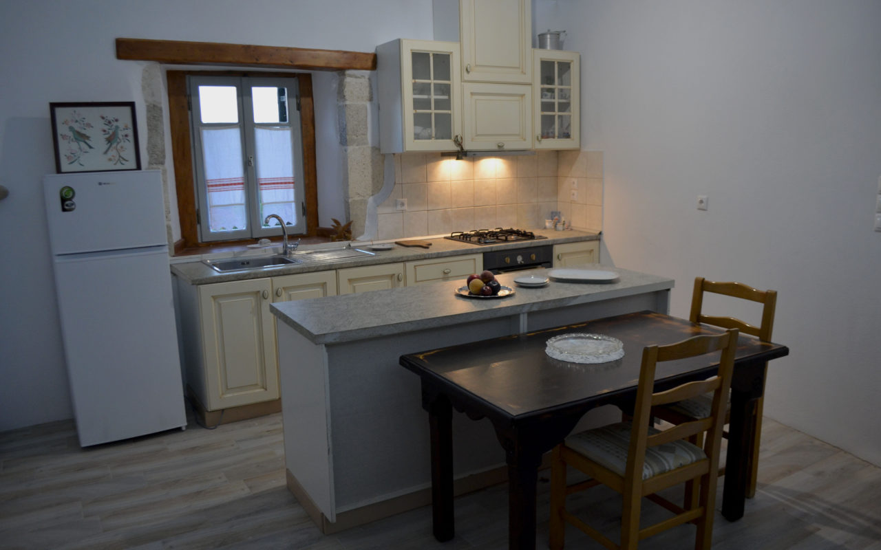 Traditionally decorated kitchen in Kavallos village, Lefkada